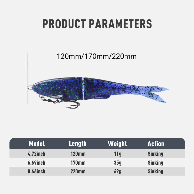 เหยื่อปลอมแบบนุ่มชนิดจม 1 ชิ้น - Fishing Lure Swimbait บทวิจารณ์และราคา