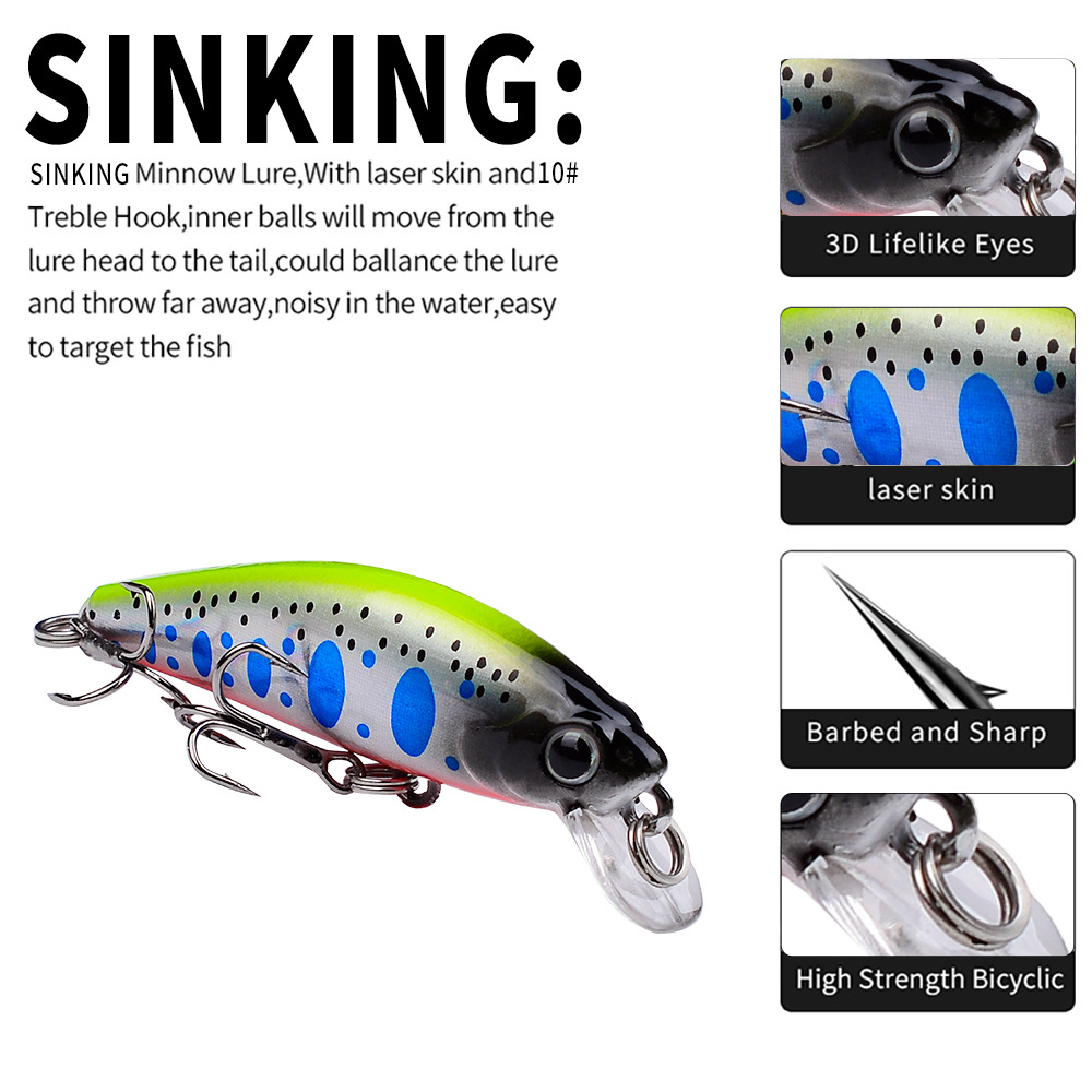 เหยื่อปลอมแบบจมขนาดเล็ก 5.6 ซม - Fishing Lure Jerkbait บทวิจารณ์และราคา